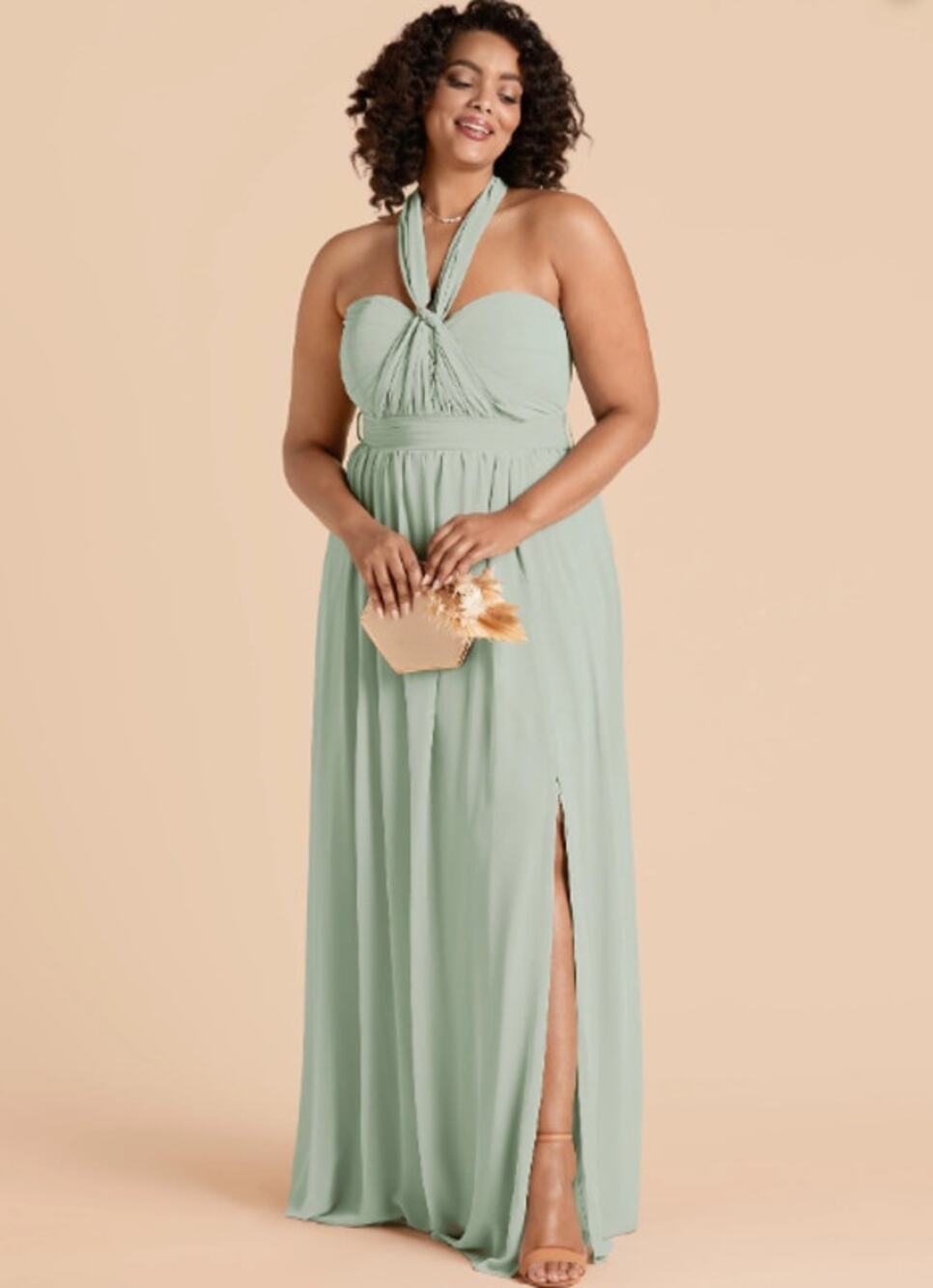 NWT Birdy Grey Convertible Sage Green Chiffon Gown